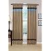 Jacaranda Collection Blue, Camel & Chocolate Micro Suede Curtains Set of 2 Striped Window Panel Treatments