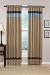 Jacaranda Collection Blue, Camel & Chocolate Micro Suede Curtains Set of 2 Striped Window Panel Treatments