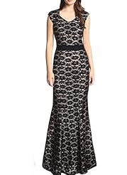 Cap Sleeves Sleeveless Nylon/Spandex Floral Print Cutout Lace Bridesmaid Dress/Maxi Dress 