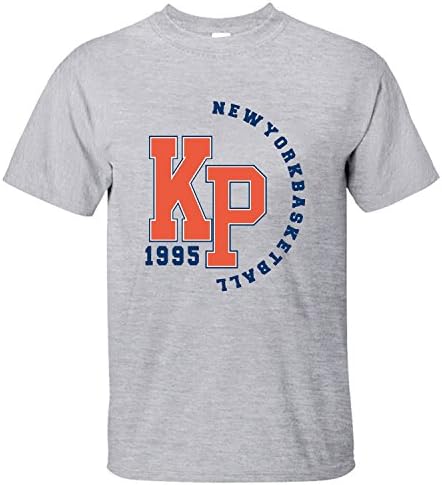 Nanmen Men's New York Knicks Kristaps Porzingis Sport's Team Logo T-Shirt grey L