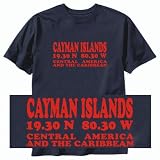 T-SHIRT NAVY BLUE  LONG - LAT CAYMAN ISLANDS 