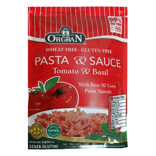 OrgraN Wheat-Gluten Free Pasta and Sauce, Tomato-Basil, 4.2-Ounces (Pack of 10)