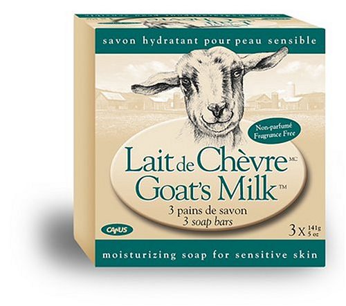 Canus Goat's Milk Fragrance Free Bar Soap, Five-Ounce Bars in 3-Count Boxes (Pack of 4)