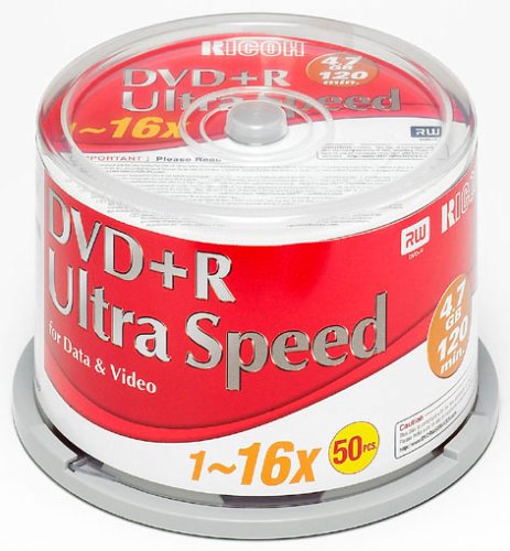 Ricoh DVD+R 16x Speed 50er Spindel DVD-Rohlinge