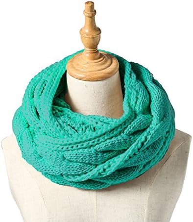 American Trend Thick Knitted Winter Warm Infinity Scarf Circle Loop Neck Gaiters Green