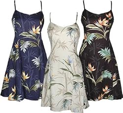 Princess Seam Tailored Fit Sun Dress - Bamboo Paradise Form Fitting A-Line Hawaiian Aloha Style 170 Sun Dress - Mini Style