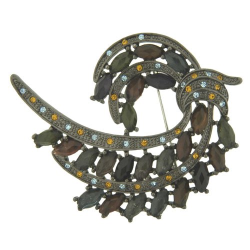 Art Deco Swirl Pin Brooch