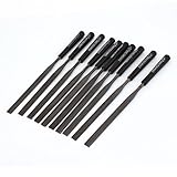 uxcell　ラスプファイル　プラスチックハンドル　ラウンド　4mm x 160mm　10個入り