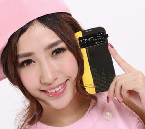 Newest Smart Touch Screen Slim Slik Leather Case Cover For Apple Iphone 5 5S (Yellow)