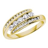 Journey Diamond Anniversary Ring 1/4 Carat (ctw) in 14K Yellow Gold