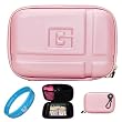 Pink EVA Durable 5.2-inch Protective GPS Carrying Case with Removable Carbineer for Garmin dezl 50LM/50 / 2450 / 1450NOH / 2460LT 5 inch Portable GPS Navigation System + SumacLife TM Wisdom Courage Wristband
