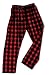 Red Black Check Unisex Flannel Tie Cord Pants 8 Sizes