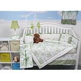 French Green Toile Baby Crib Nursery Bedding 10 Pcs SET