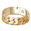 9ct Yellow Gold Diamond Gents Ring