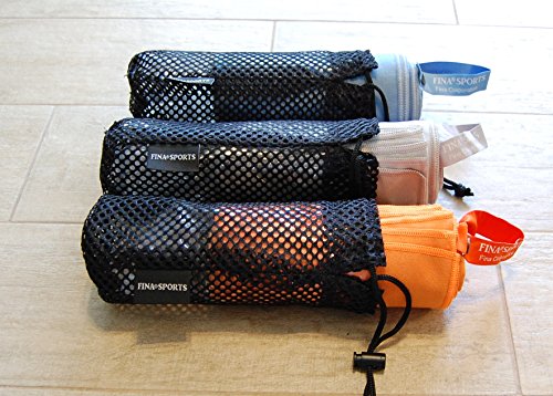 FINA Sports Microfiber Ultra Absorbent, Compact and Fast Drying Towel with **Carry Bag and Open/Close SNAP** for Yoga, Camping, Hiking and any Sports Activities ** Best Value Guaranteed **