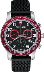 Wenger Men's 70805 Alpine Swiss Rallye Black Dial Black Leather Strap Watch