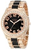 XOXO Womens XO5473 Rose Gold with Black Epoxy Analog Bracelet Watch