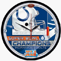 Buy Indianapolis Colts Super Bowl XLI Champions Round Wall Clock by WinCraft