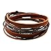 COOLLA Brown Leather Wristband Cuff Bracelet Friendship Gift Brown Ropes Bracelet, Women Wrap Bracelet, Men Wrap Bracelet Sl2338