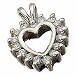 14kt White Gold Charming Diamond Heart Pendant