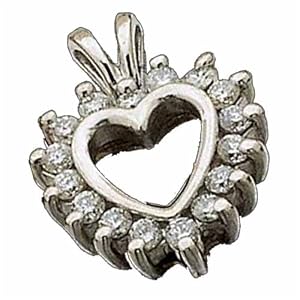 14kt White Gold Charming Diamond Heart Pendant