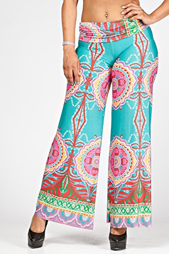 Los Angeles Women's Fold-over Waist Tie-dye Yoga Palazzo Pants