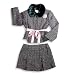 Plum Pudding Ltd - Girls Boucle Skirt Suit Set, Black, Pink