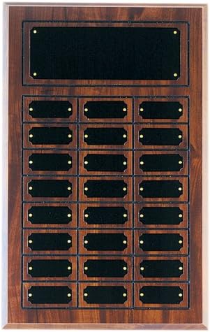 Cherry Finish Perpetual Plaque With 24 Plates (12" x 18" x 0.5", Particle Board)