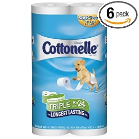 Kleenex Cottonelle Triple Roll, 462 Sheets, 8 Packs (Pack of 6)