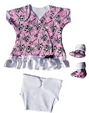 Pink and Black Lollipop Dress (Small Preemie 3-6 Pounds, Open Shoulders with Velcro Closures)