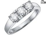 Diamond Engagement Anniversary Three Stone Ring 1/3 Carat (ctw) in 14K White Gold