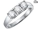 Diamond Engagement Anniversary Three Stone Ring 1/2 Carat (ctw) in 14K White Gold