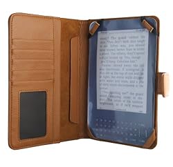 Kindle 3 Leather Executive Folio Cover, Tan (Fits 6" Display, Latest Generation Kindle - 3rd Generation) by Kiwi Cases