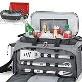 Outdoor Living : Picnic Time Vulcan Insulated Cooler Tote w/ 3 Pc BBQ Tools (Black/Silver)