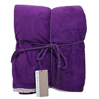 Super Soft and Cozy Lambswool Microsherpa Throw Blanket - Purple