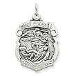 .925 Sterling Silver Antiqued St. Michael Badgel Medal Necklace Pendant