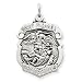 .925 Sterling Silver Antiqued St. Michael Badgel Medal Necklace Pendant