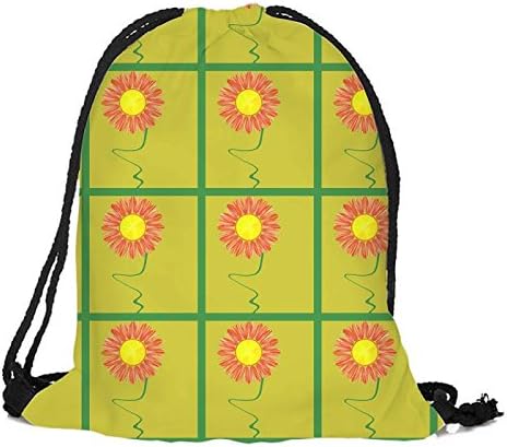 Travel Drawstring Backpack Sunflower Colorful Pattern Sports Portable Sackpack