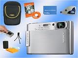 Brand New Sony Cybershot DSC T200 (Silver) 2GB + Reader + Case + Accessory Kit NEW