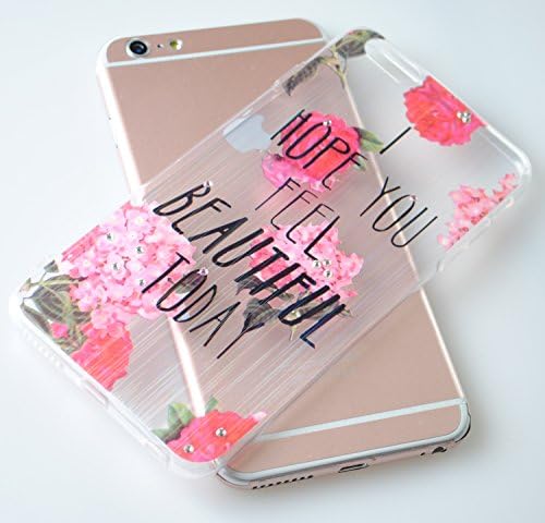 Hairline Hologram Ultra Thin Clear Art Pattern Crystal Gel TPU Rubber Flexible Slim Skin Soft Jelly Case *Bonus Glass* for Apple iPhone 6 6S Plus 5.5" (Hope)