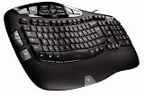 Produkt-Bild: Logitech Wave Keyboard USB Tastatur mit geschwungenem Tastaturlayout f&uuml;r eine ergonomische Fingerhaltung und sehr vielen Sonderfunktionstasten