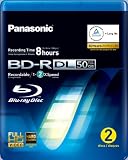 Panasonic Lm-bru50ae2 50gb Write Once Blu-ray Media Video Box -2 Per Pack