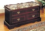 Queen Anne Dark Cherry Wood Storage Cedar Hope Chest