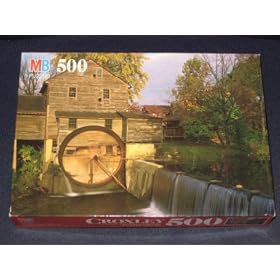 1992 MB Milton Bradley - Croxley Fully Interlocking 500 Piece Jigsaw Puzzle - The Old Mill, Pigeon Forge, TN