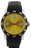 Stainless Steel Landmaster Yellow Dial Rubber Strap