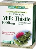 Nature's Bounty Natural Whole Herb Silymarin Milk Thistle Extract 1000mg, 30 Softgels  (Pack of 2)