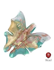 Murano Glass Butterfly "Farfalla" Pendant-green-gold