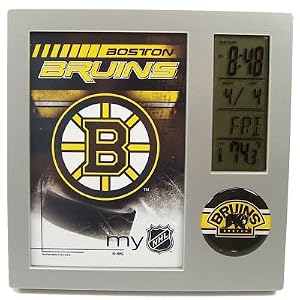 BOSTON BRUINS LCD DESK CLOCK ALARM PHOTO FRAME by 