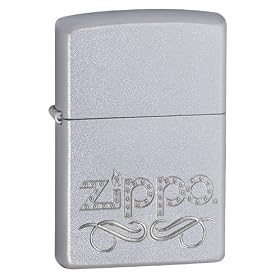 Zippo Scroll Satin Chrome Lighter