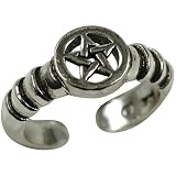 Small Pentacle - Toe Sterling Silver Ring